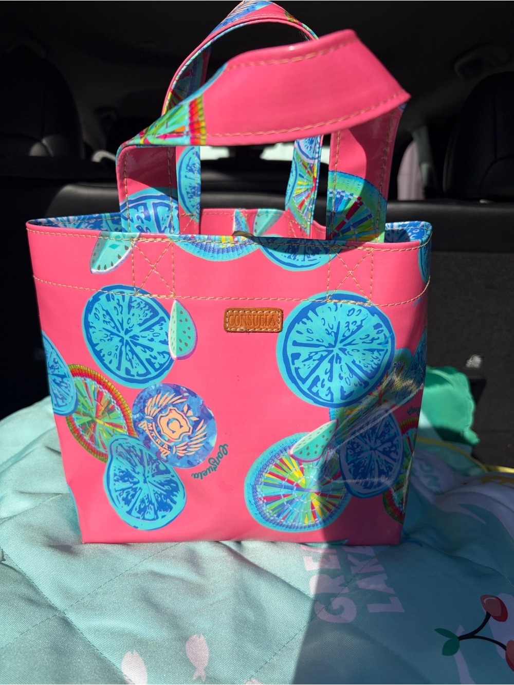 Consuela Pink Blue Citrus Mini Tote
